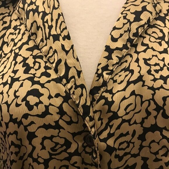 VTG Heritage Road Blouse BUST 47" GOLD AND BLACK PLUS SIZE Shirt  B1 - Picture 2 of 5